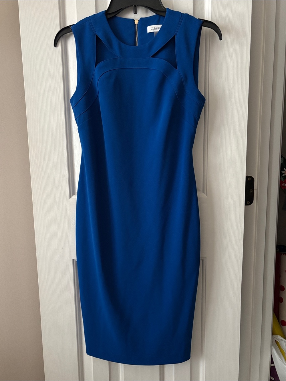 Calvin Klein Cobalt Cutout Sheath Dress